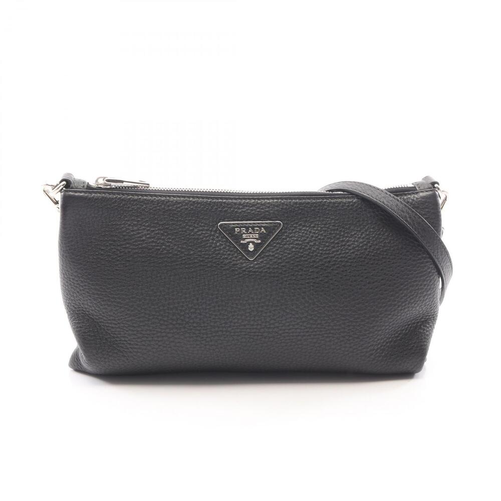 Prada black Vitello Daino Leather Crossbody Bag